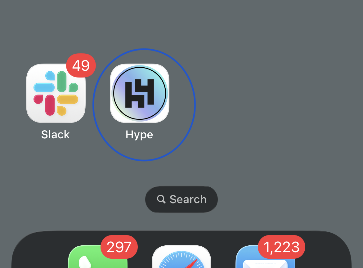 Hype app installed on phone