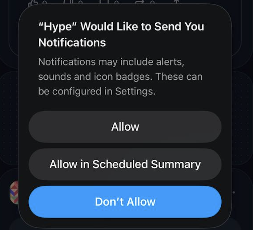 System notification example